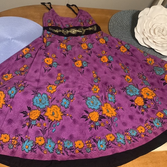 Whimsical dress Sz Medium, made in India, full exaggerated skirt, fitted… - Picture 2 of 16
